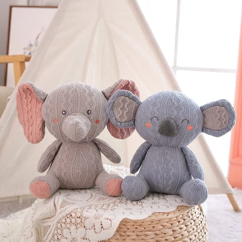 Knitted Wool Baby Toys To Appease The Doll Rabbit, Koala, Pig, Elephant - Image 3