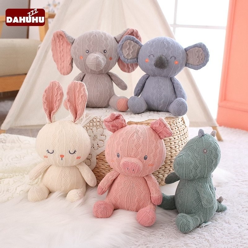 Knitted Wool Baby Toys To Appease The Doll Rabbit, Koala, Pig, Elephant - Image 4