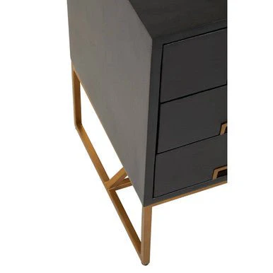 Kochi Black Side Table with 3 Drawers - Image 10