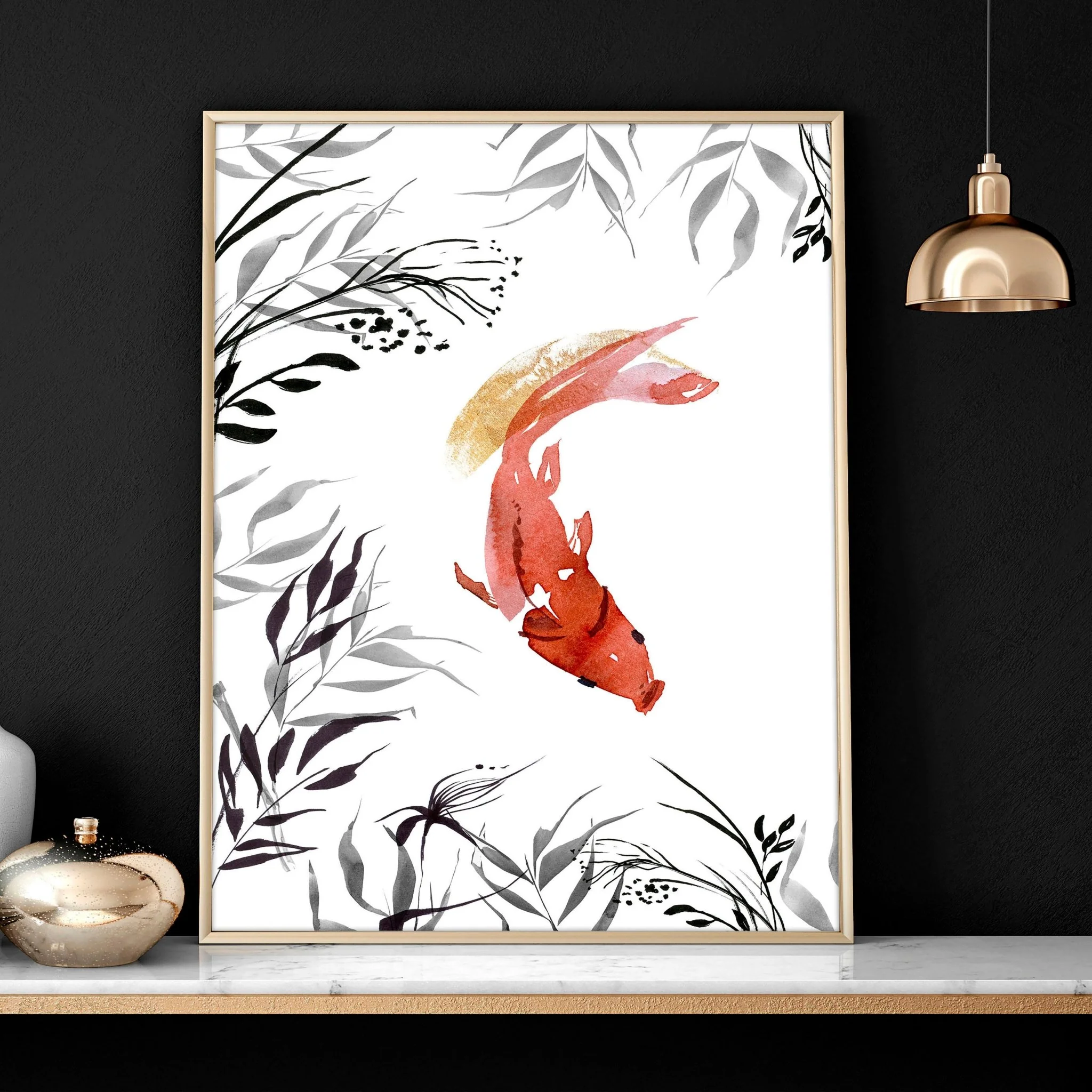 Koi wall art | set of 2 framed wall art - Image 3