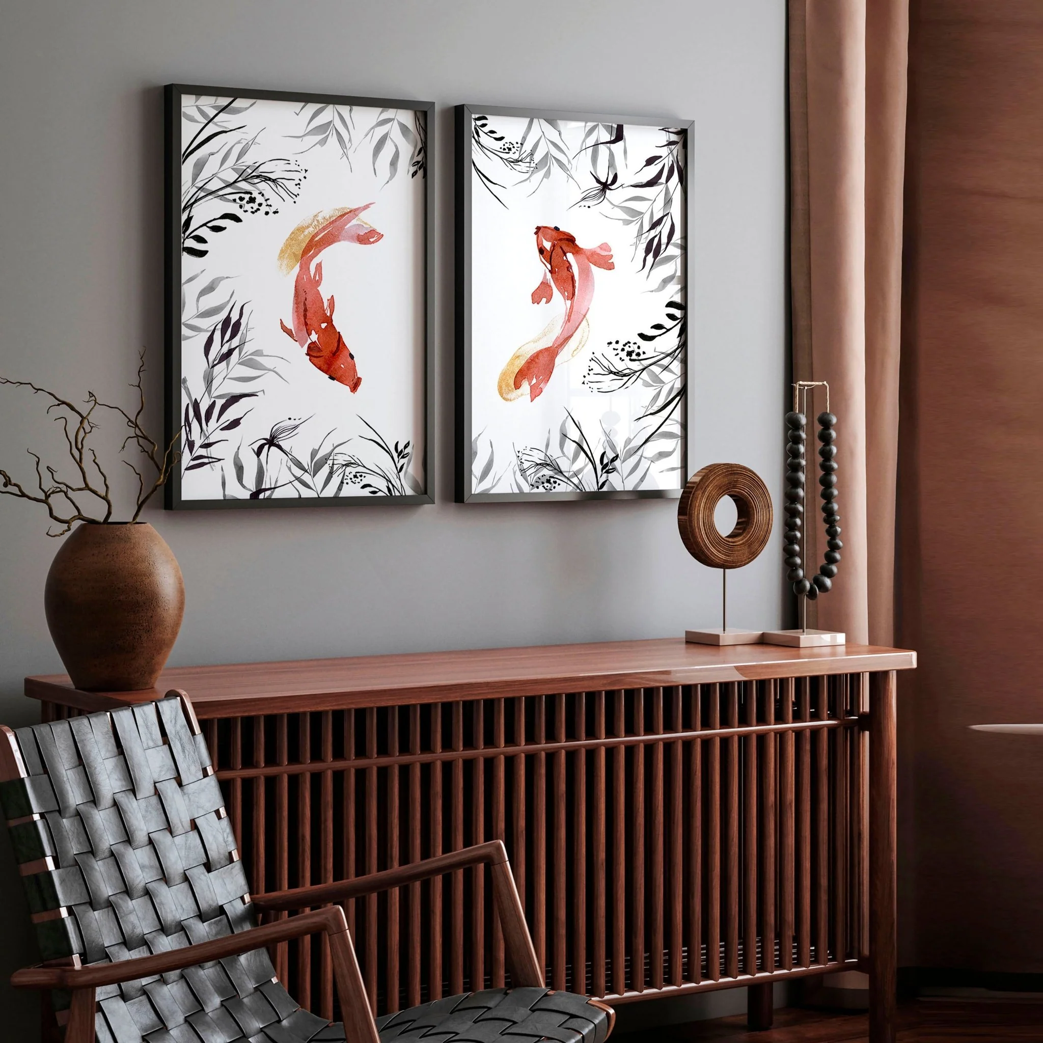 Koi wall art | set of 2 framed wall art - Image 6