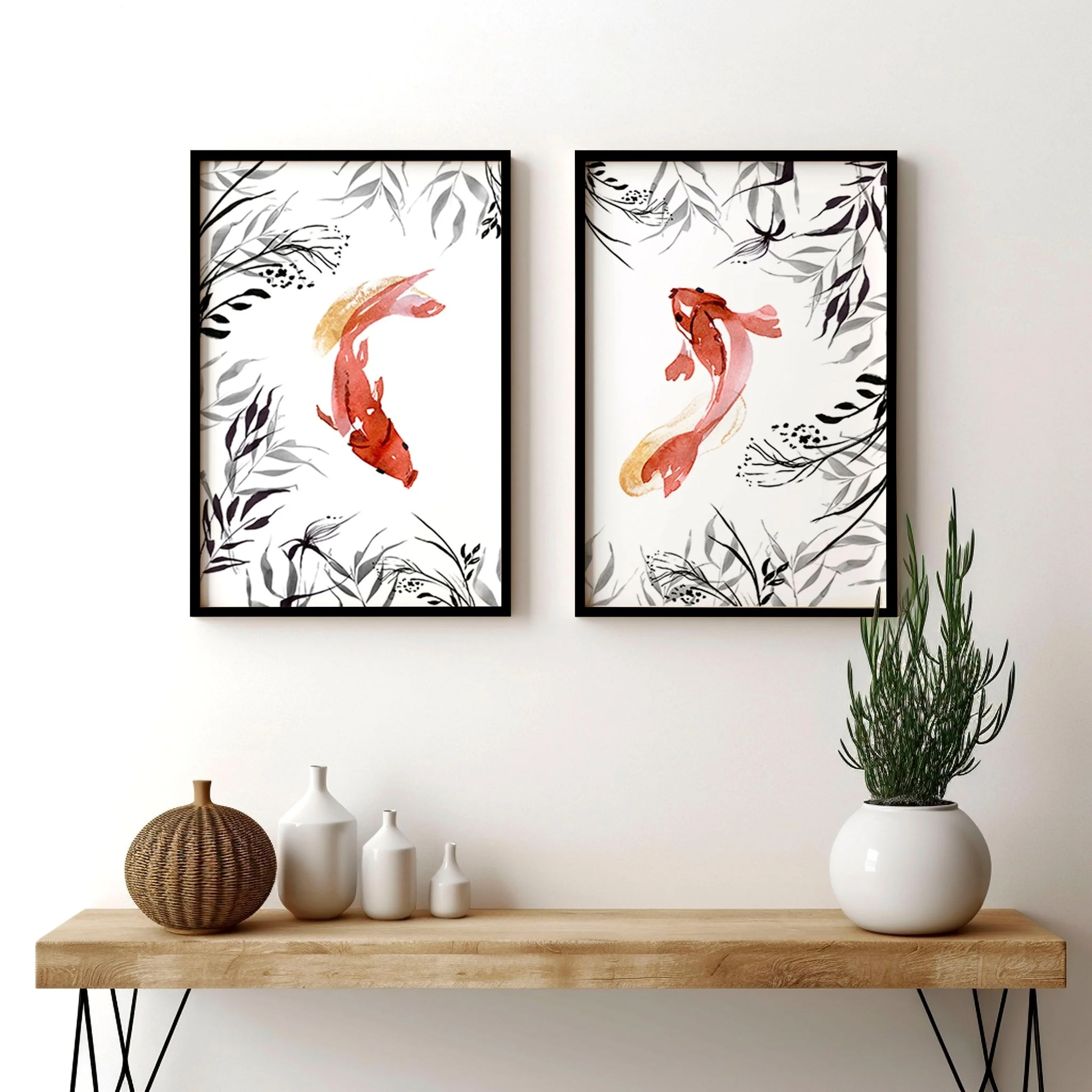 Koi wall art | set of 2 framed wall art - Image 7
