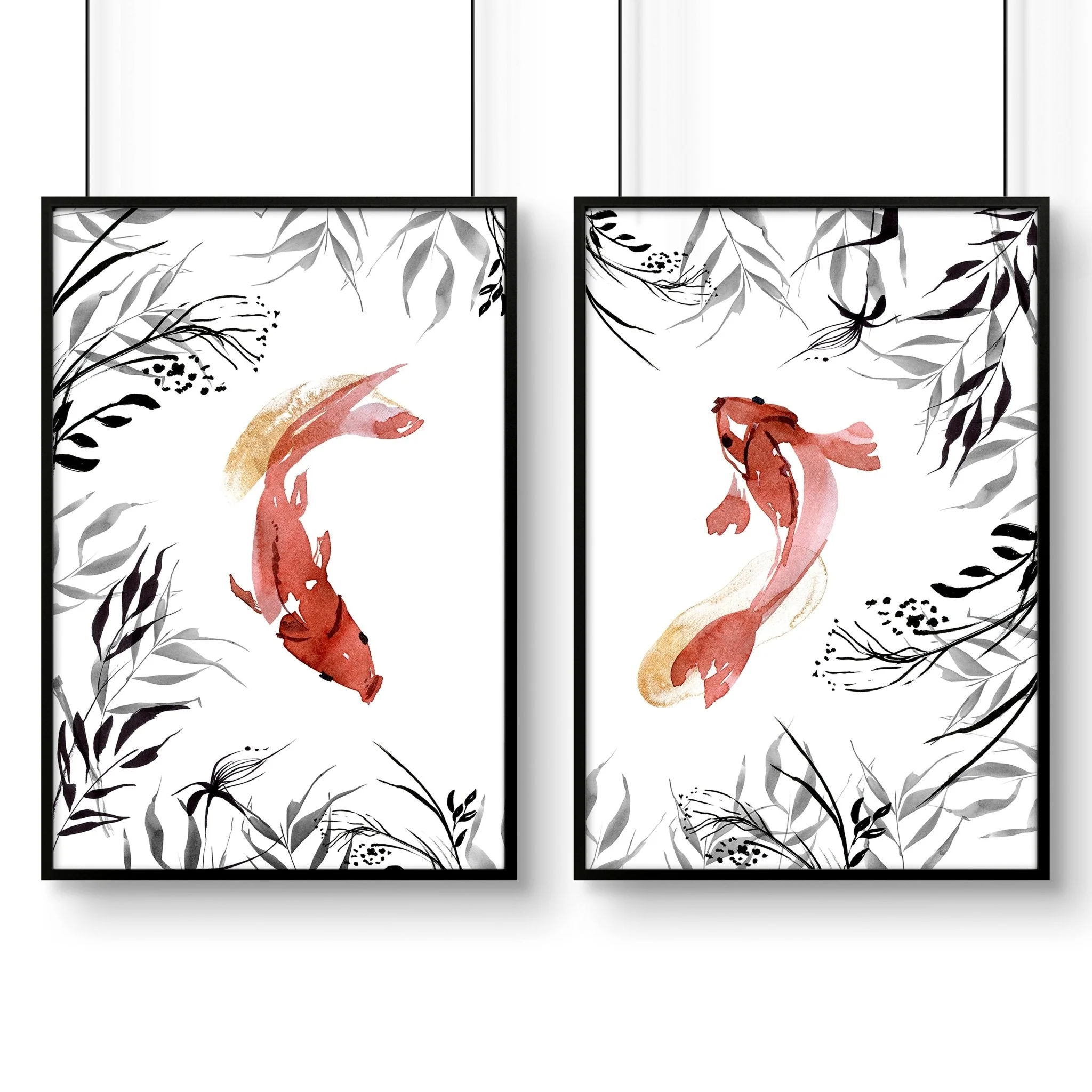 Koi wall art | set of 2 framed wall art - Image 8