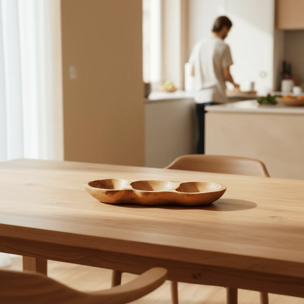 Kora 3 Section Olive Wood Antipasti Dish - Image 7