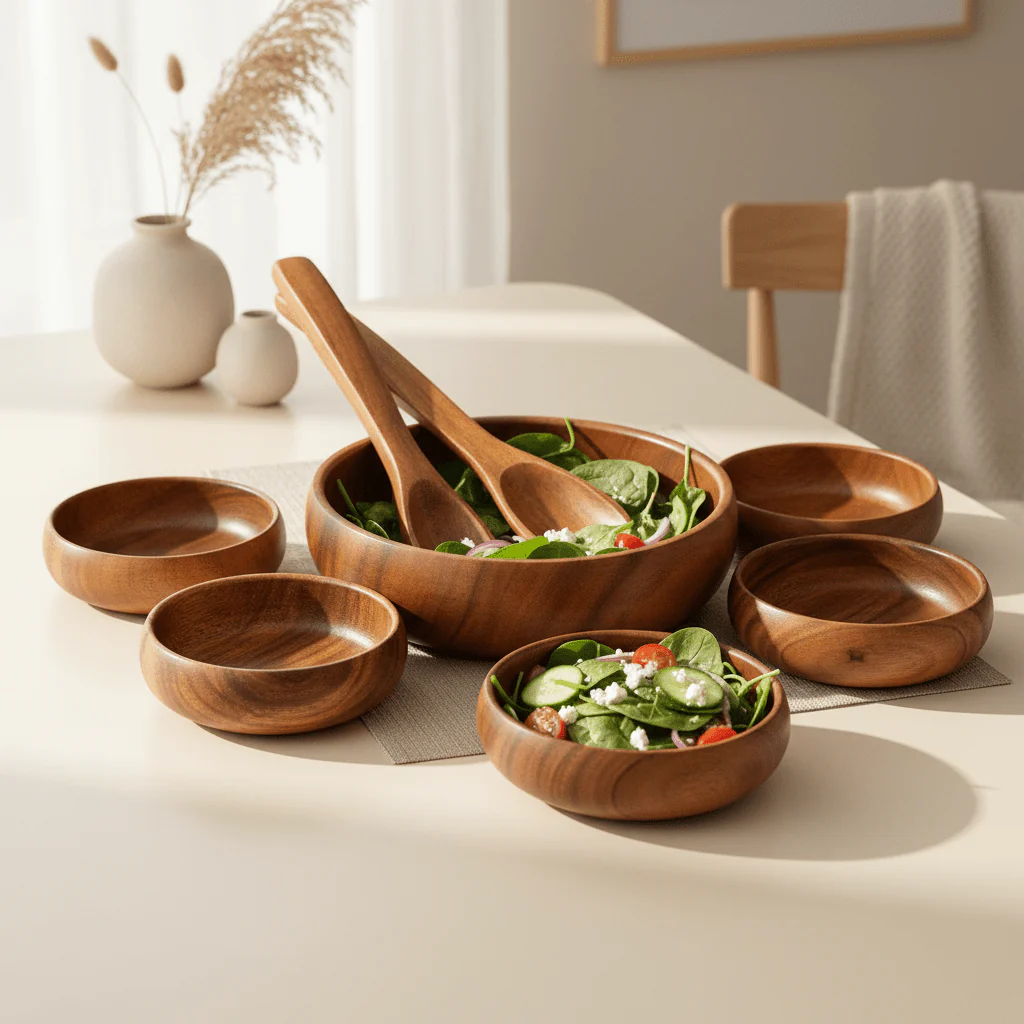 Kora Acacia 7 Piece Salad Serving Set - Image 2