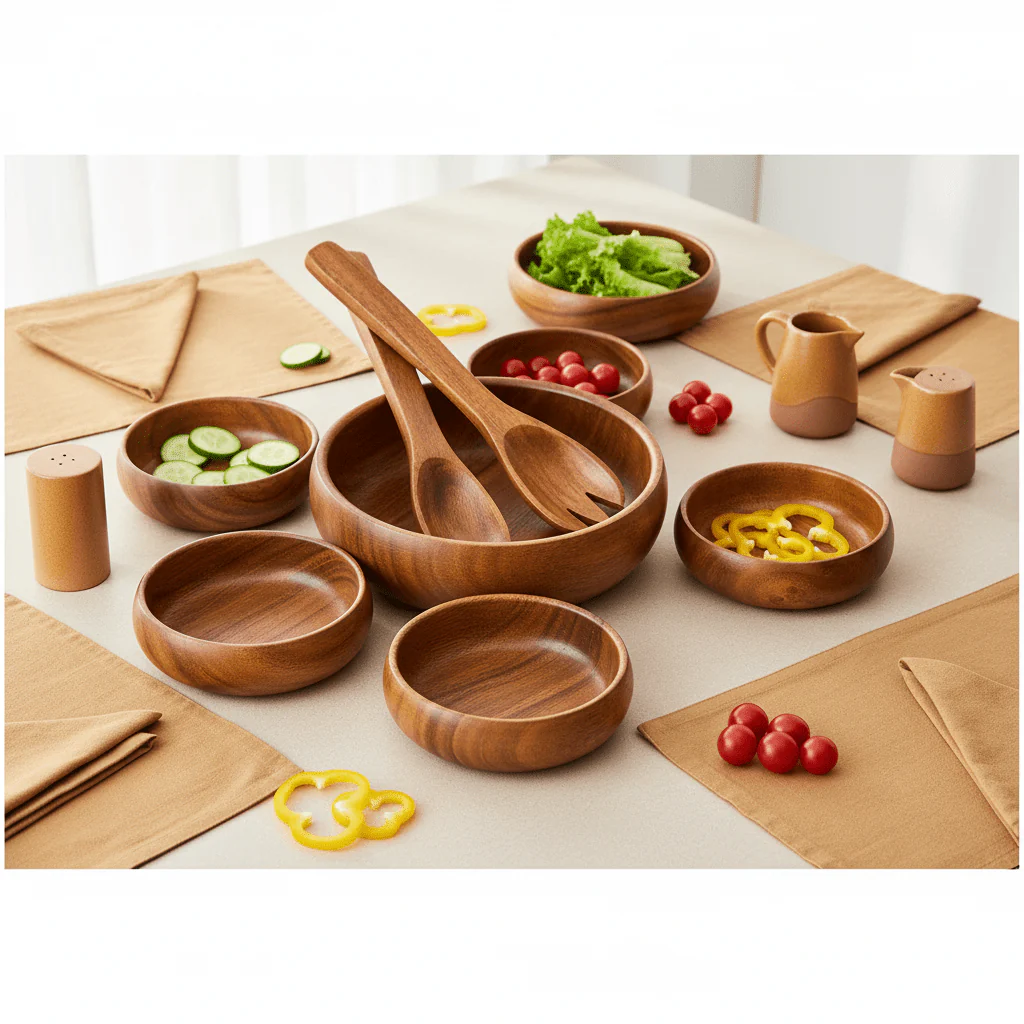 Kora Acacia 7 Piece Salad Serving Set - Image 3
