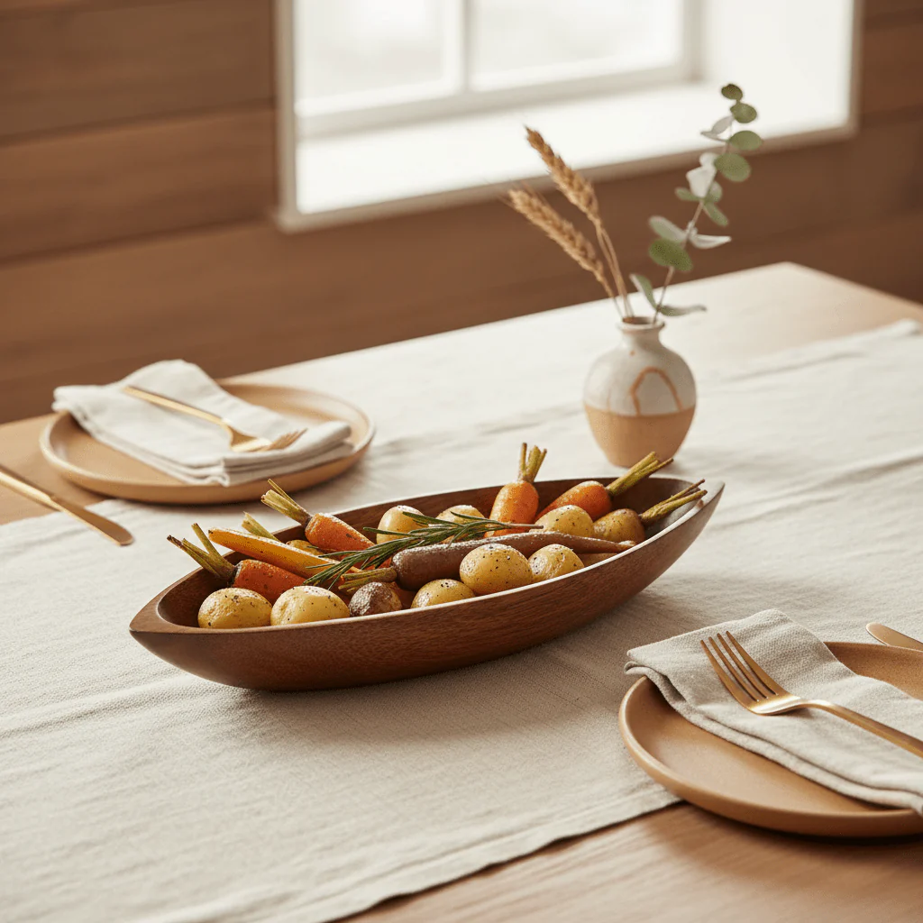 Kora Acacia Boat Shaped Serving Dish - Image 3