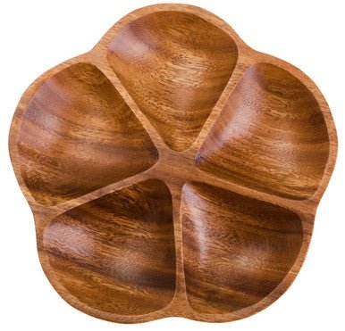 Kora Acacia Five Section Flower Serving Dish - Image 4
