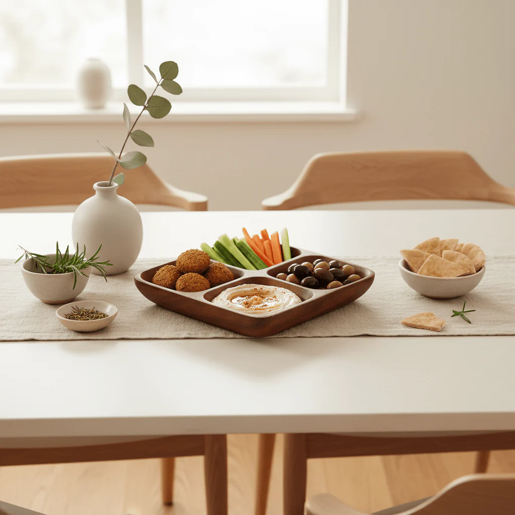 Kora Acacia Four Section Serving Dish - Image 3