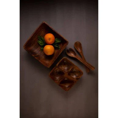 Kora Acacia Four Section Serving Dish - Image 7