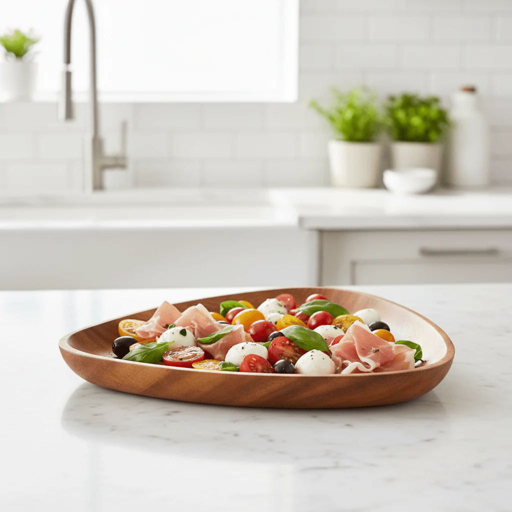 Kora Acacia Large Curved Triangular Serving Dish - Image 5