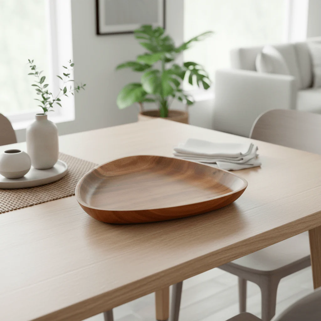 Kora Acacia Large Curved Triangular Serving Dish - Image 6