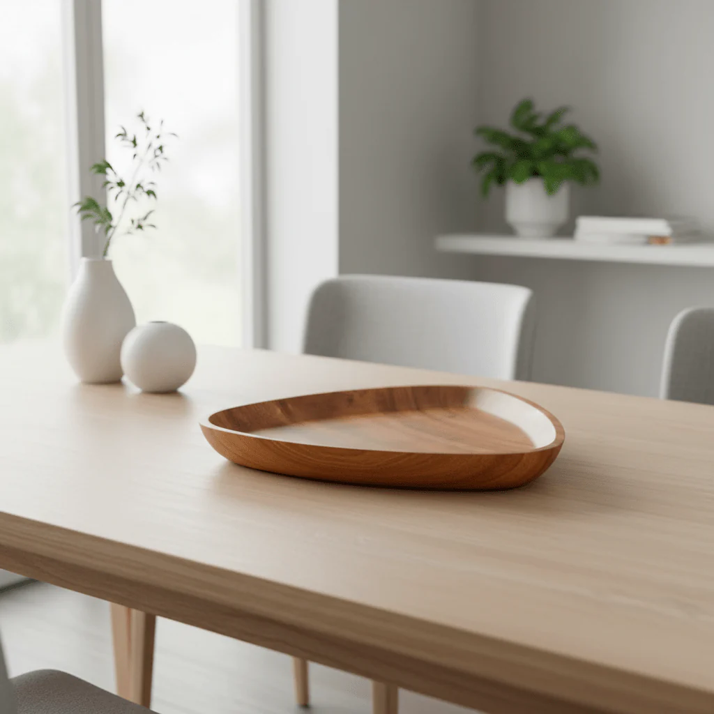 Kora Acacia Large Curved Triangular Serving Dish - Image 8