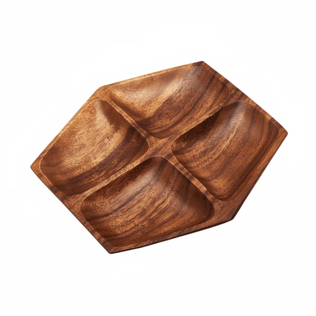Kora Acacia Large Four Section Serving Dish