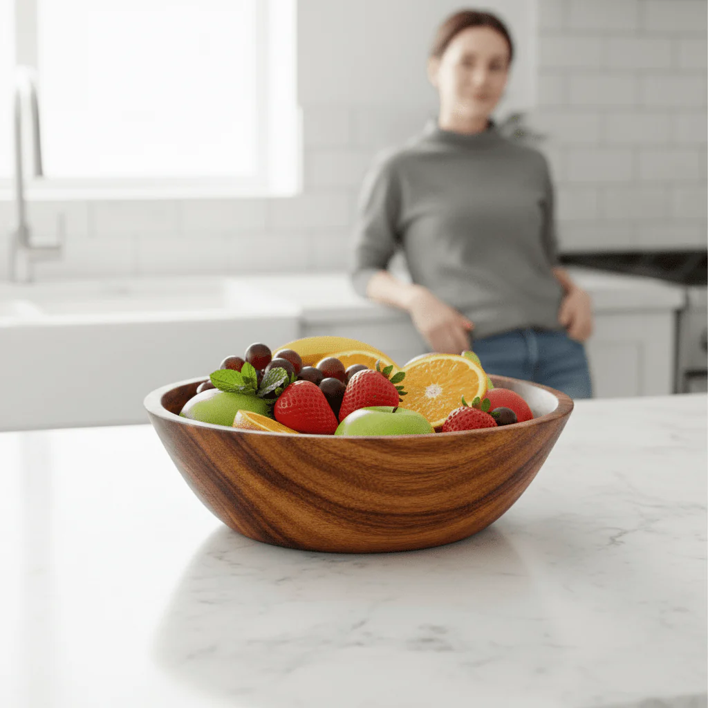 Kora Acacia Large Round Bowl - Image 2