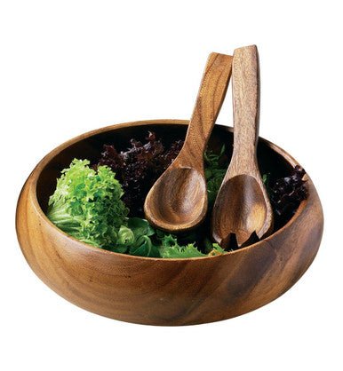 Kora Acacia Large Round Salad Bowl - Image 7