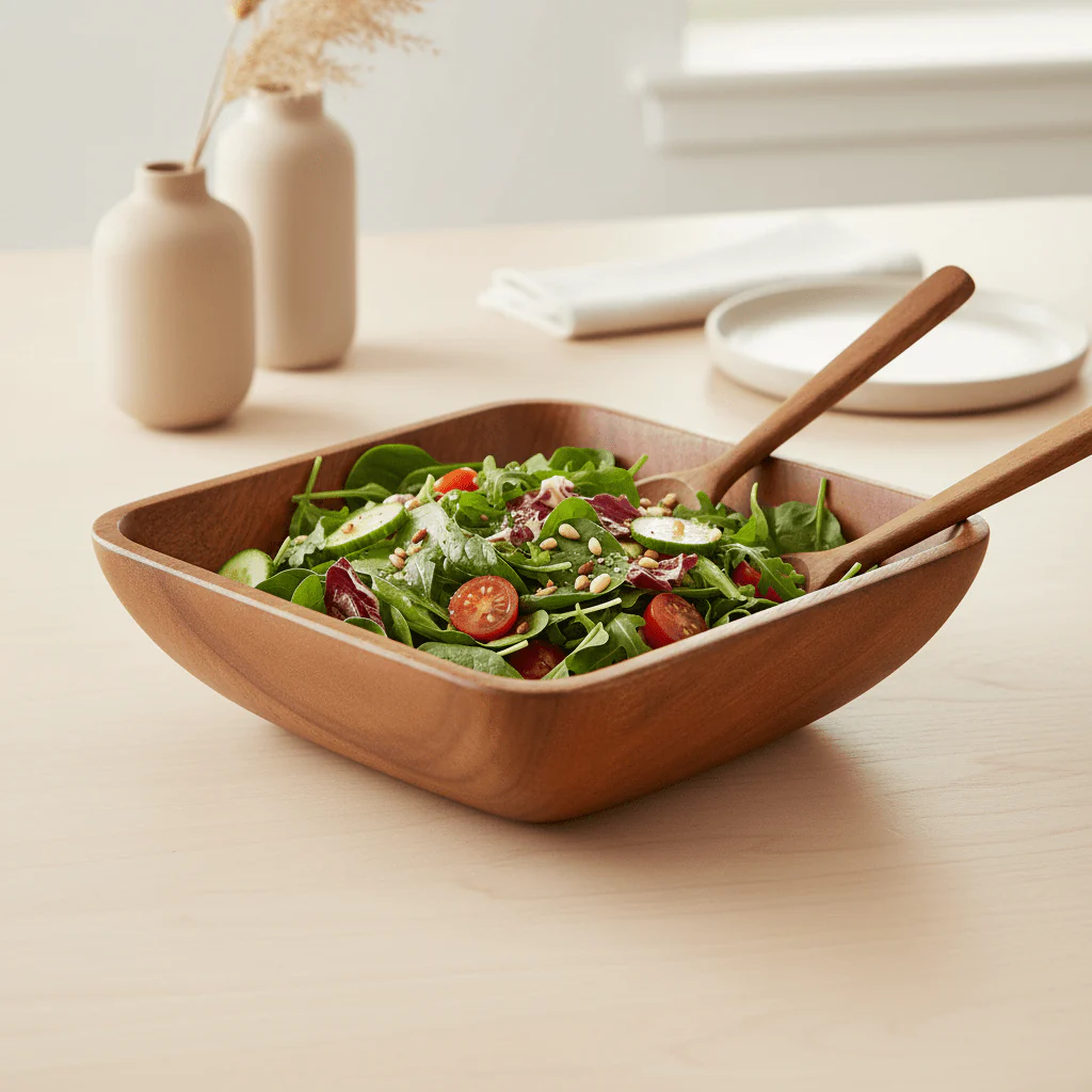Kora Acacia Large Square Serving Bowl - Image 3