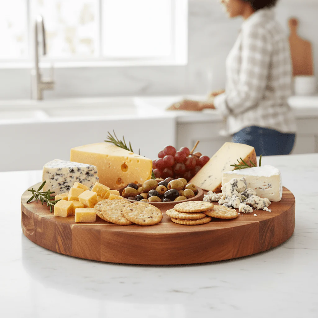 Kora Acacia Round Chopping And Serving Board - Image 2