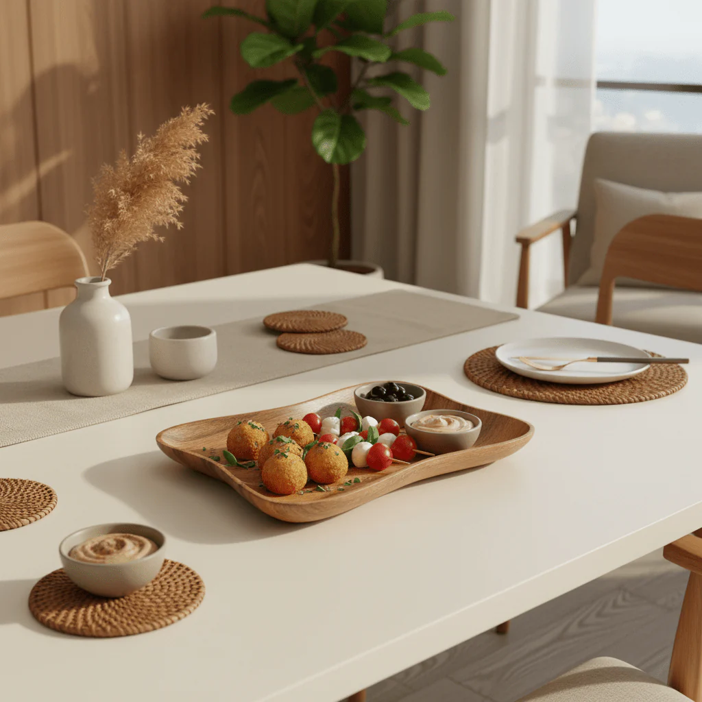 Kora Acacia Small Curved Rectangle Serving Dish - Image 3