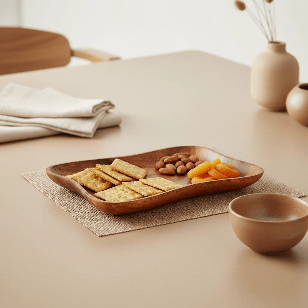 Kora Acacia Small Curved Rectangle Serving Dish - Image 4