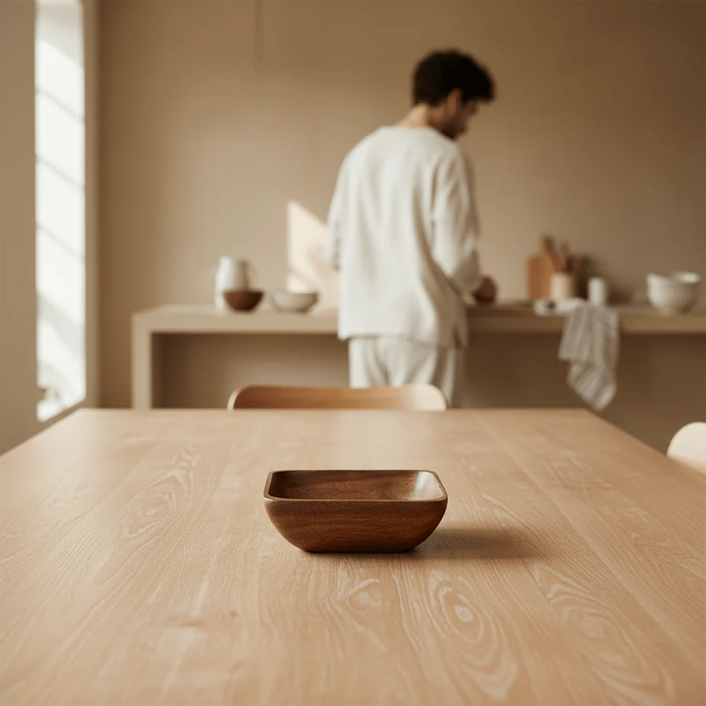 Kora Acacia Small Square Serving Bowl - Image 2
