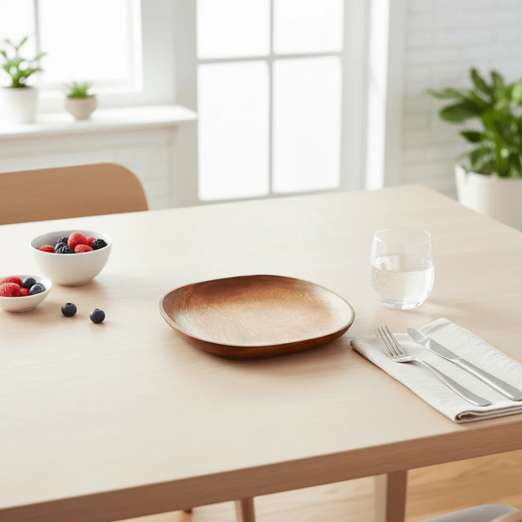 Kora Acacia Square Plate With Rounded Edges - Image 2