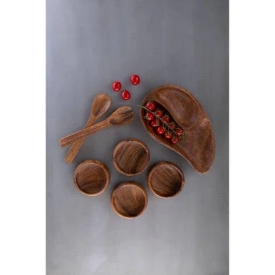 Kora Acacia Two Section Bean Shaped Dish - Image 6