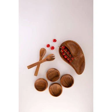 Kora Acacia Two Section Bean Shaped Dish - Image 7
