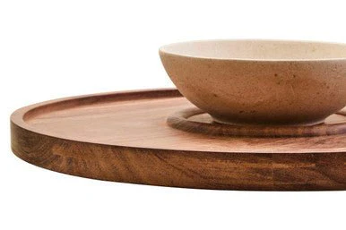 Kora Acacia Wood And Cream Marble Chip And Dip Platter - Image 5