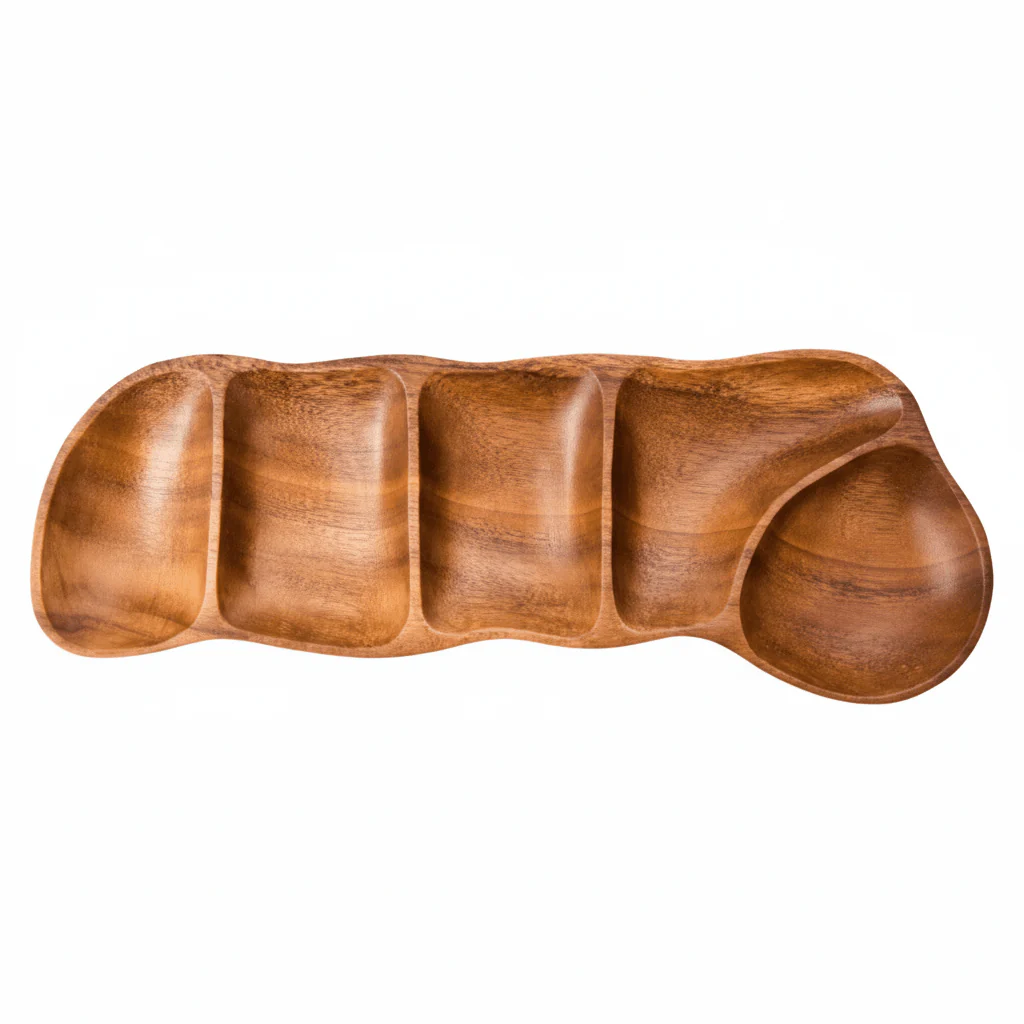 Kora Acacia Wood Five Section Antipasti Dish - Image 2