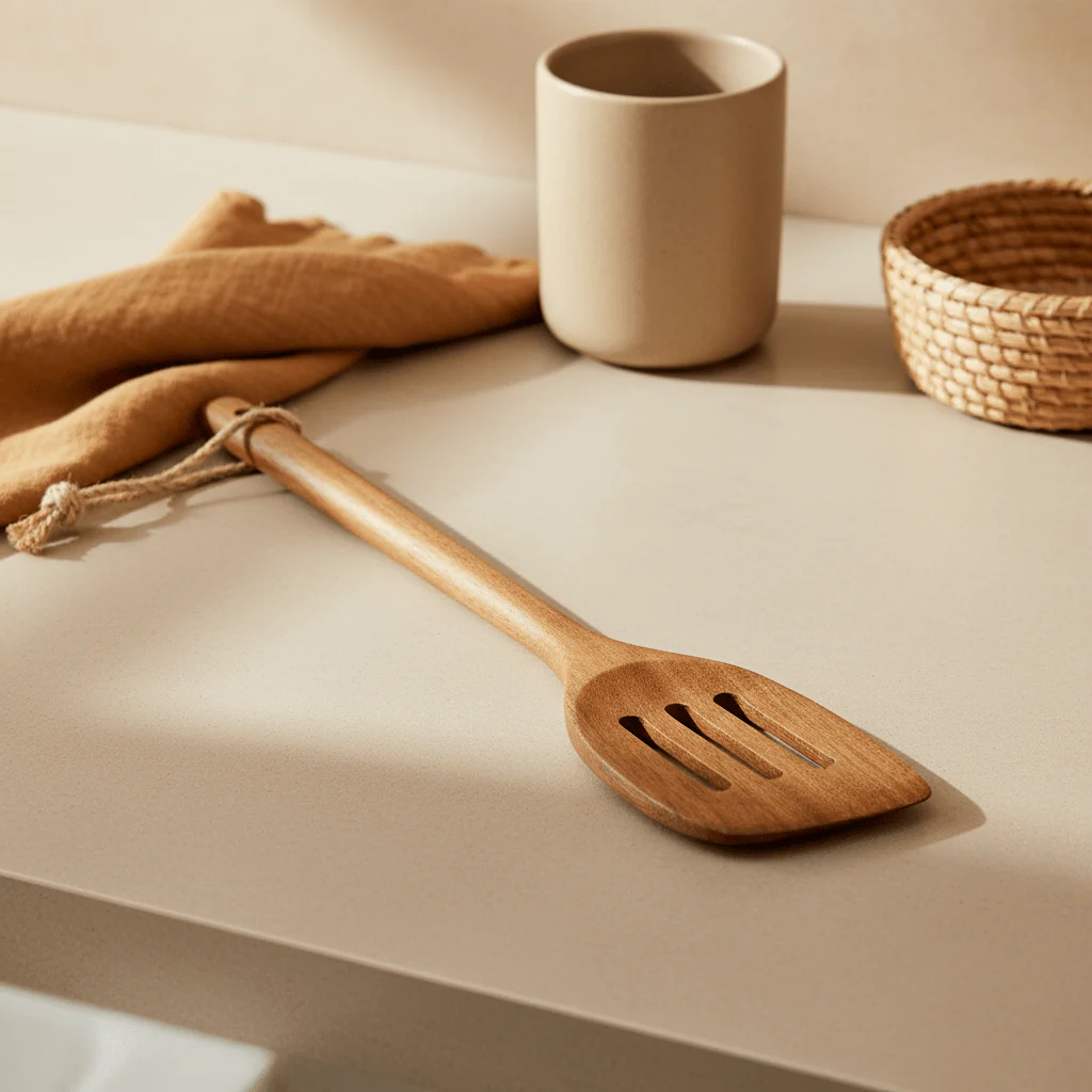 Kora Acacia Wood Slotted Spatula - Image 4