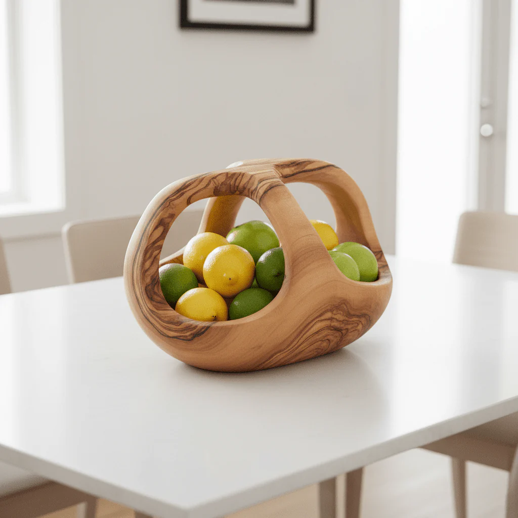 Kora Olive Wood Fruit Bowl - Image 4