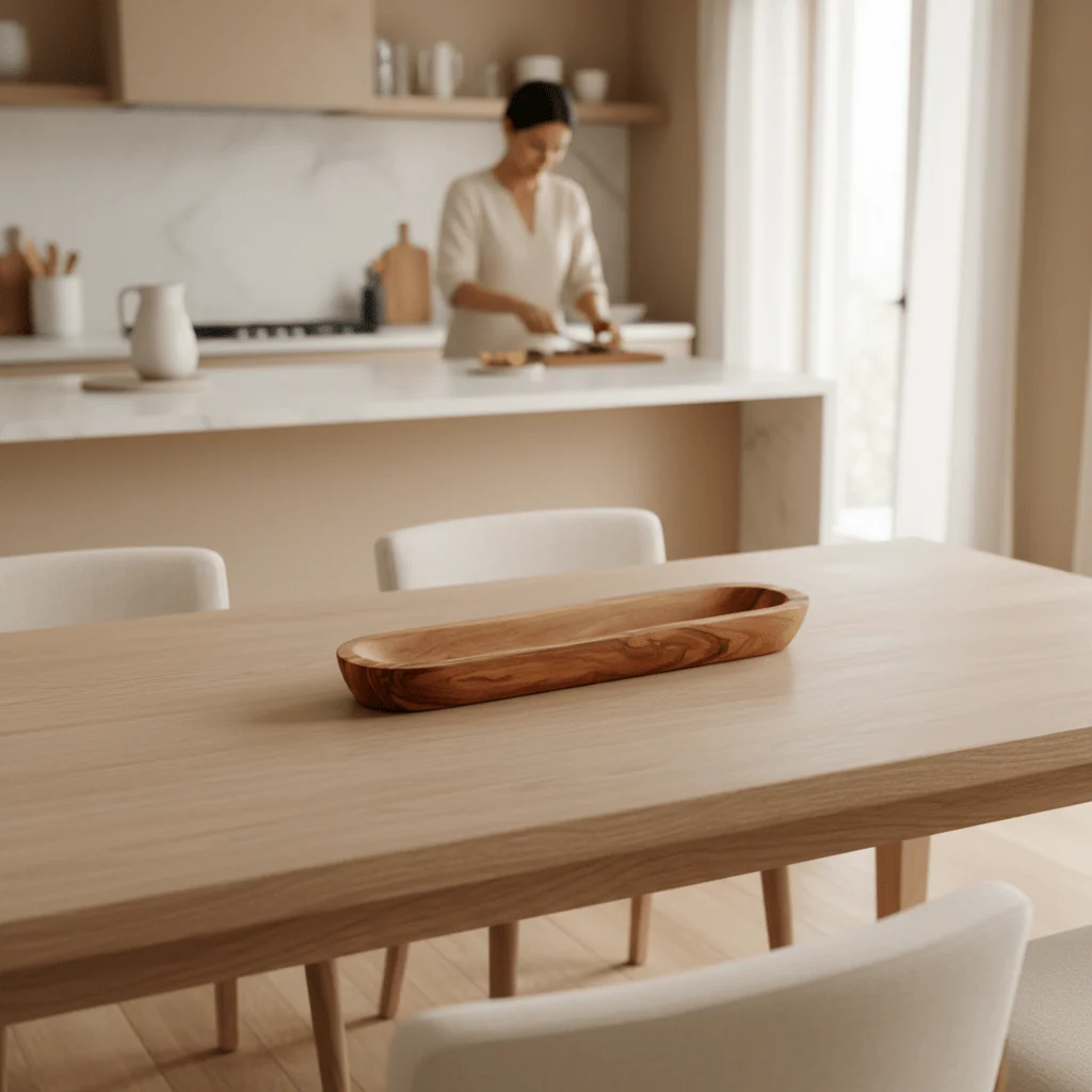 Kora Olive Wood Oval Platter - Image 2