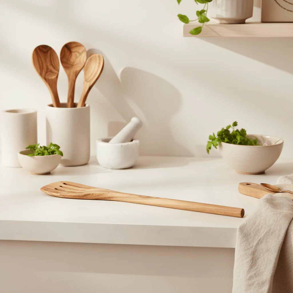 Kora Olive Wood Slotted Spatula - Image 5