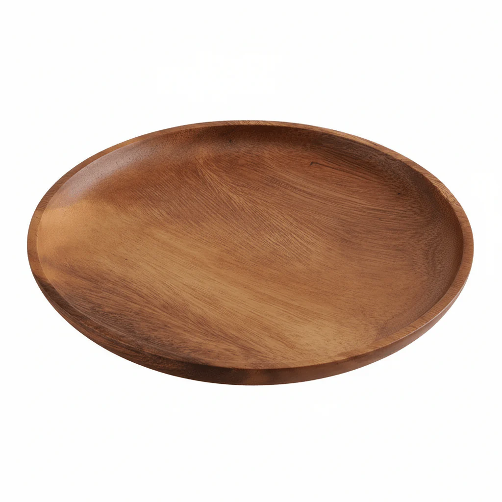 Kora Round Acacia Wood Plate