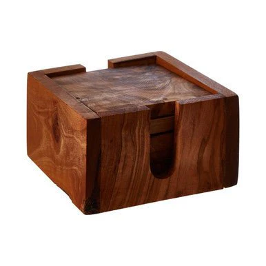 Kora Set Of 4 Olive Wood Square Coasters - Image 7