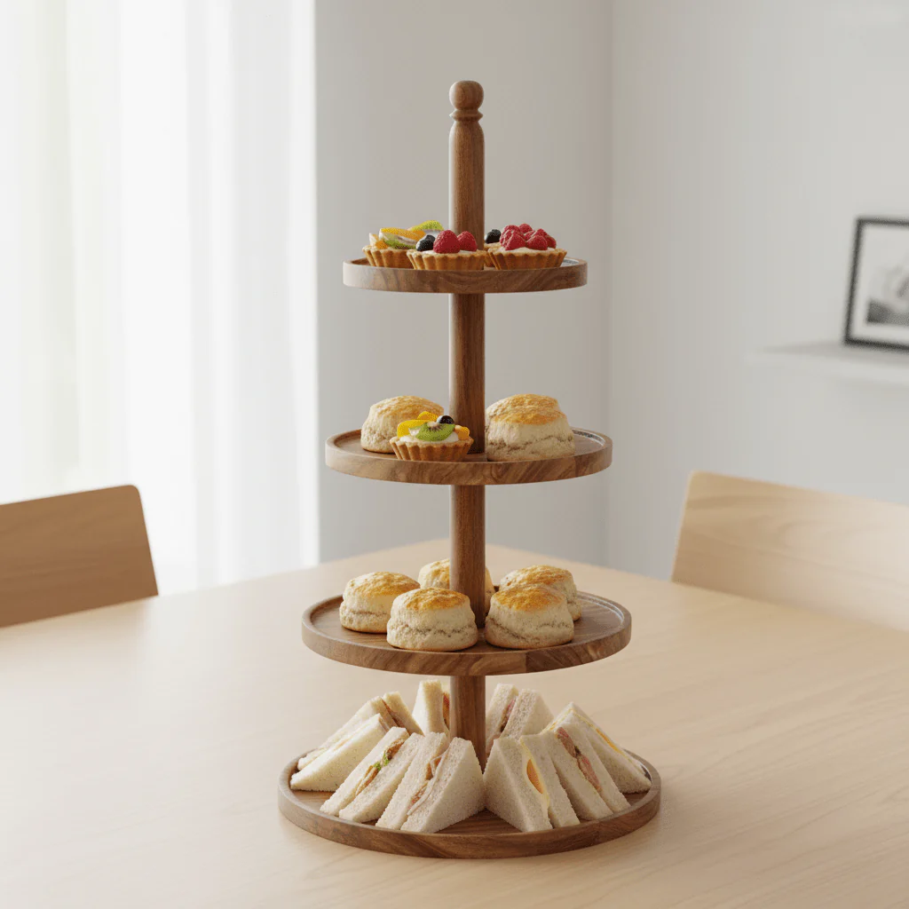 Kora Sheesham Wood Three Tier Cake Stand - Image 4
