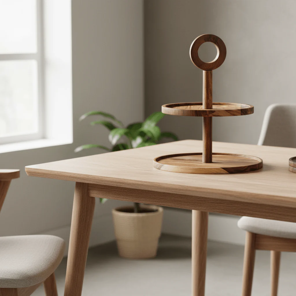 Kora Sheesham Wood Two Tier Cake Stand - Image 8