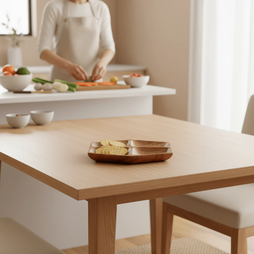 Kora Small Four Section Serving Dish In Acacia Wood - Image 2