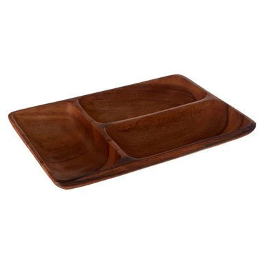 Kora Three Section Serving Dish In Acacia Wood - Image 5