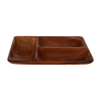 Kora Three Section Serving Dish In Acacia Wood - Image 8