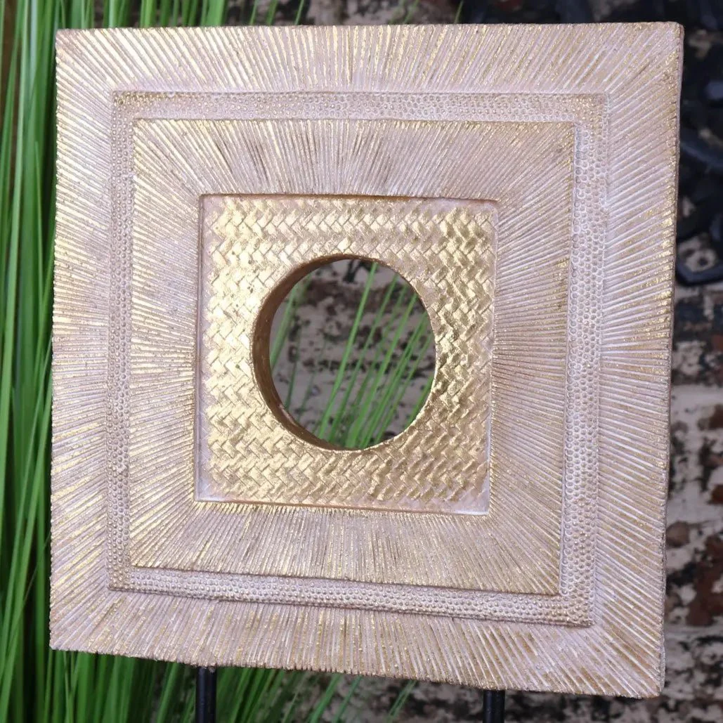 Kudi Luxury Gold Home Ornament Square Shape 38cm - Image 2