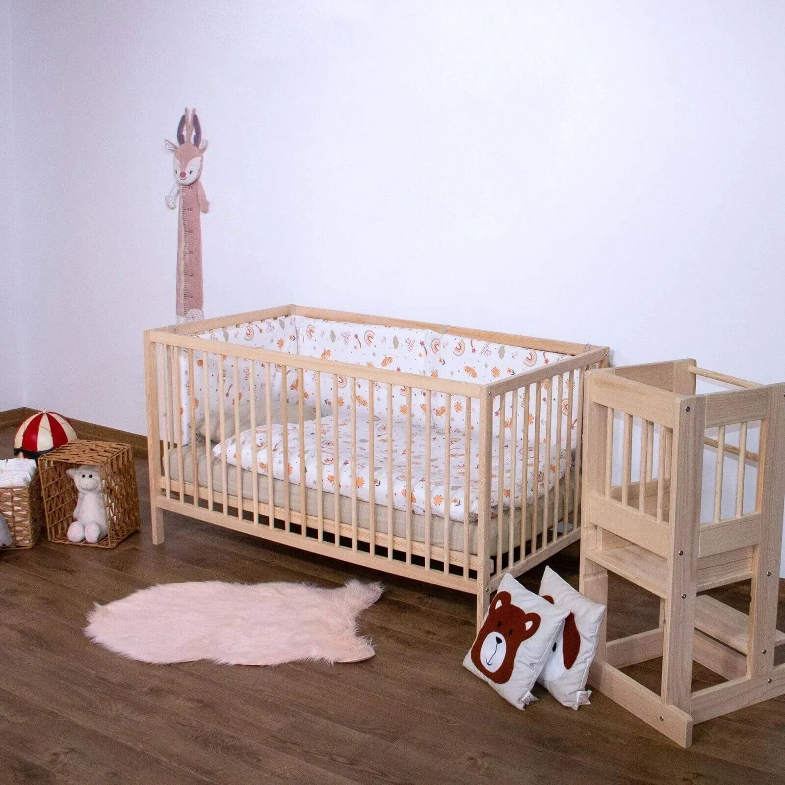 Kukka Natural Wood 2-Level Cot 70x140 - Image 4