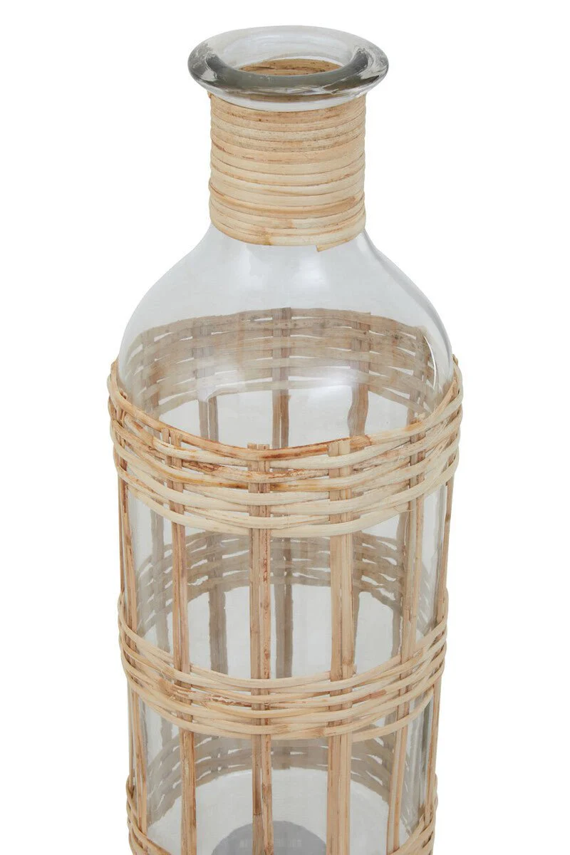 Kuta Natural Cane and Glass Large Vase - Image 8