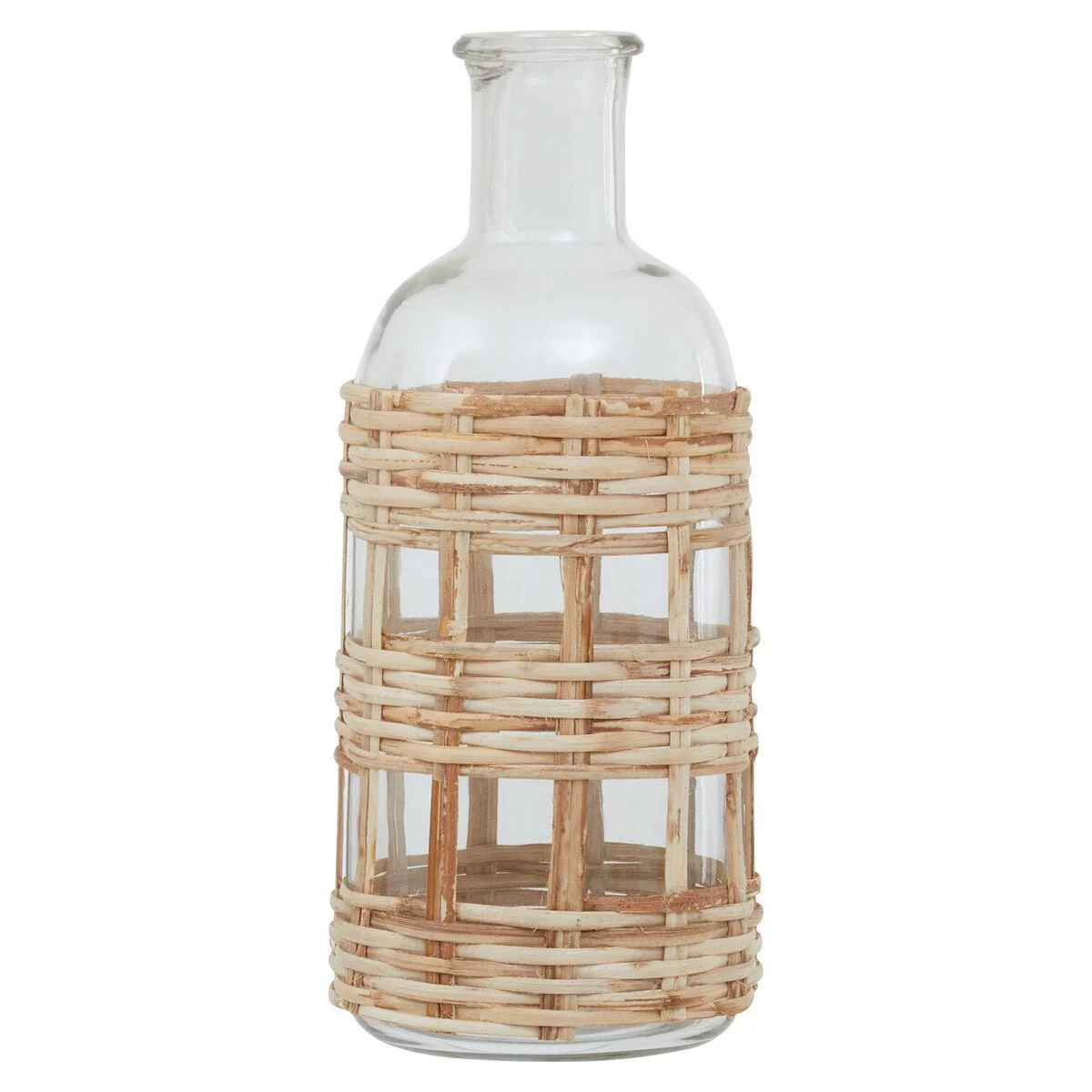 Kuta Natural Cane and Glass Small Vase - Image 6