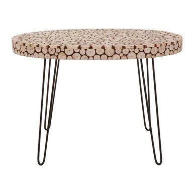 Lacuna Fir Wood Oval Coffee Table - Image 5