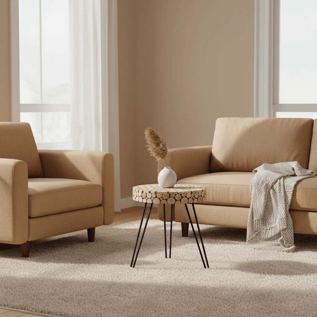 Lacuna Fir Wood Round Side Table - Image 4