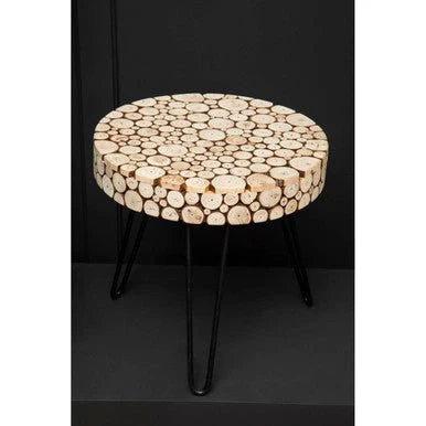 Lacuna Fir Wood Round Side Table - Image 6