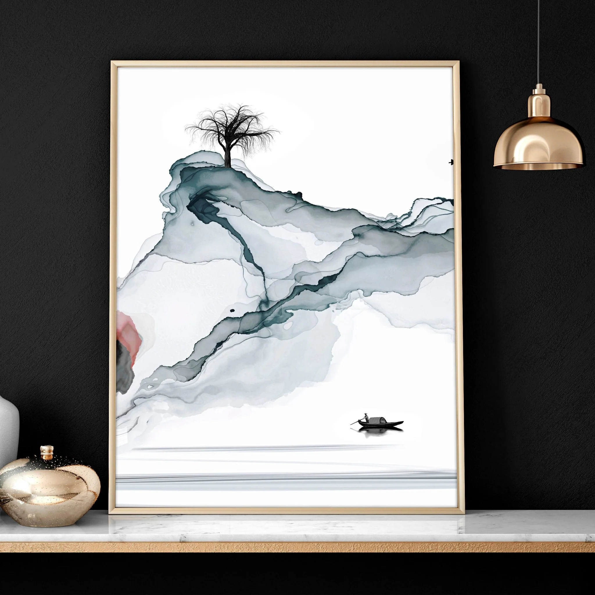 Landscape art sunset | set of 3 framed wall art - Image 3