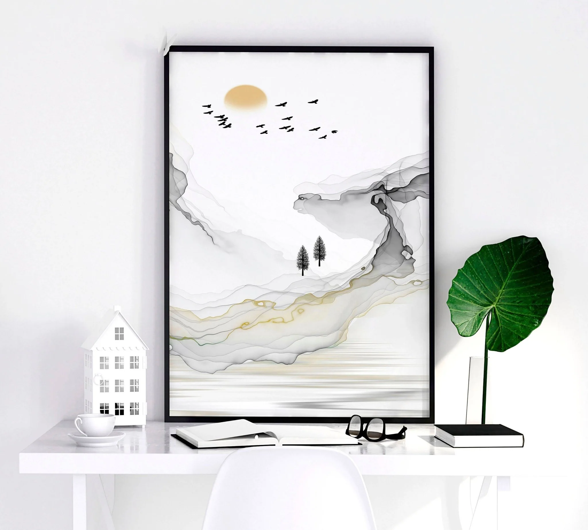 Landscape painting Japanese | set of 3 Bedroom wall art - Image 6